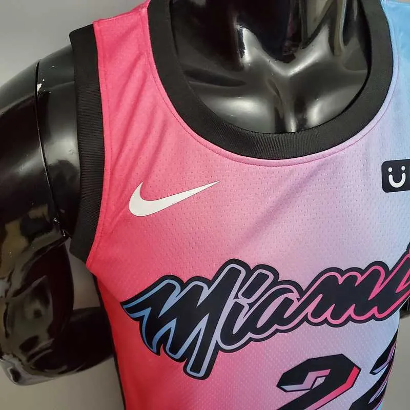 New Miami Heat BUTLER #22 City Edition Pink Blue Gradient Color 1