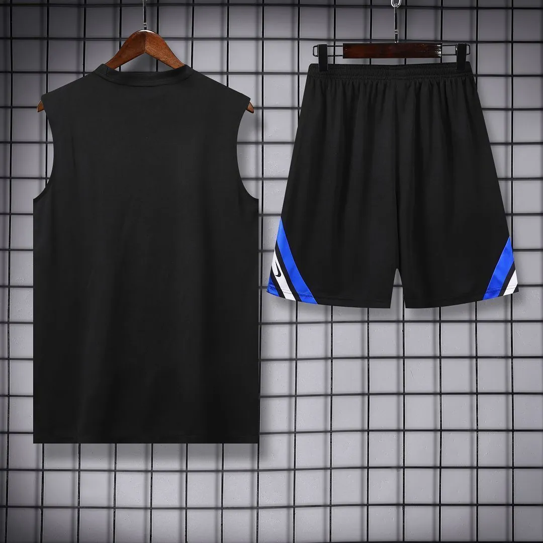 25-26 Inter Milan Retro Black Training Kits Football Vest Suits 4