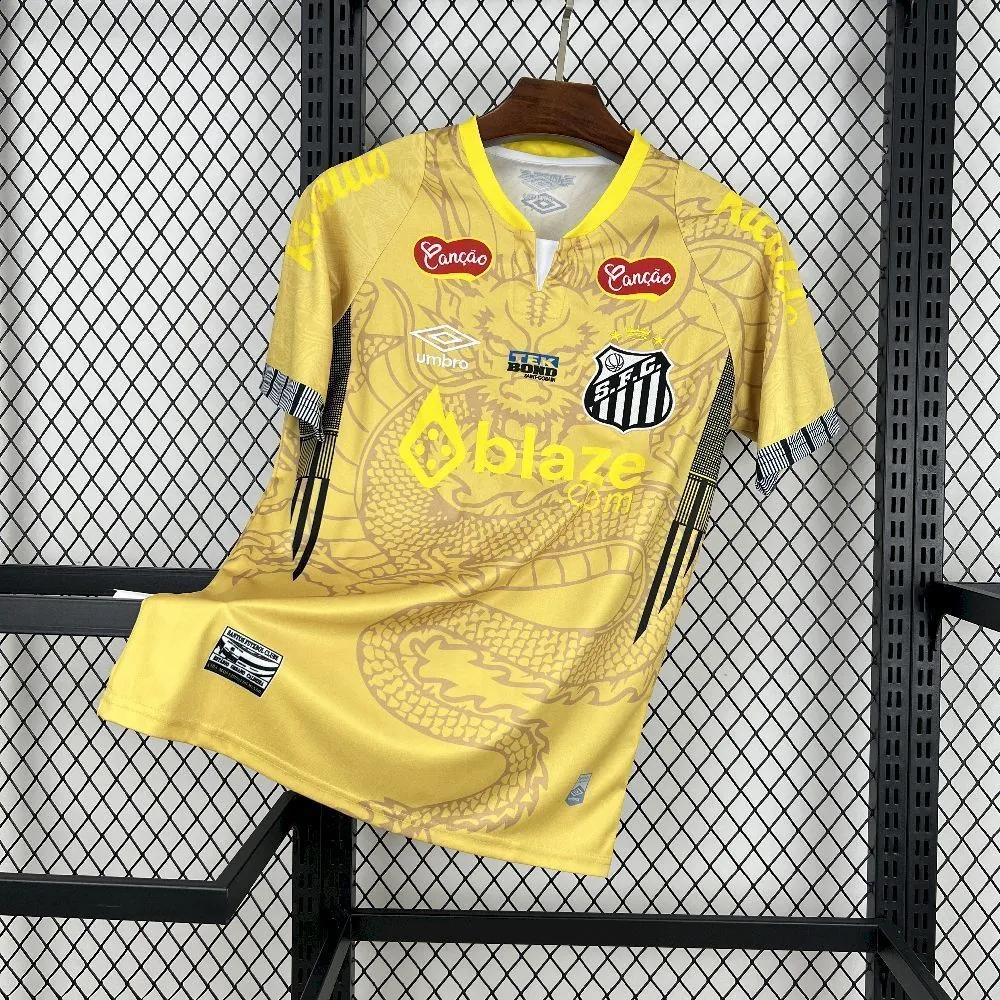 25-26 Santos Yellow Dragon Pattern Kit Special Edition Soccer AAAAJersey Yupoo S-2XL 6