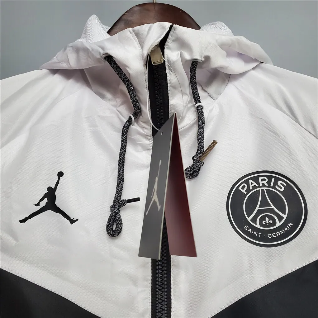 20-21 PSG blackwhite classic style windbreaker 4