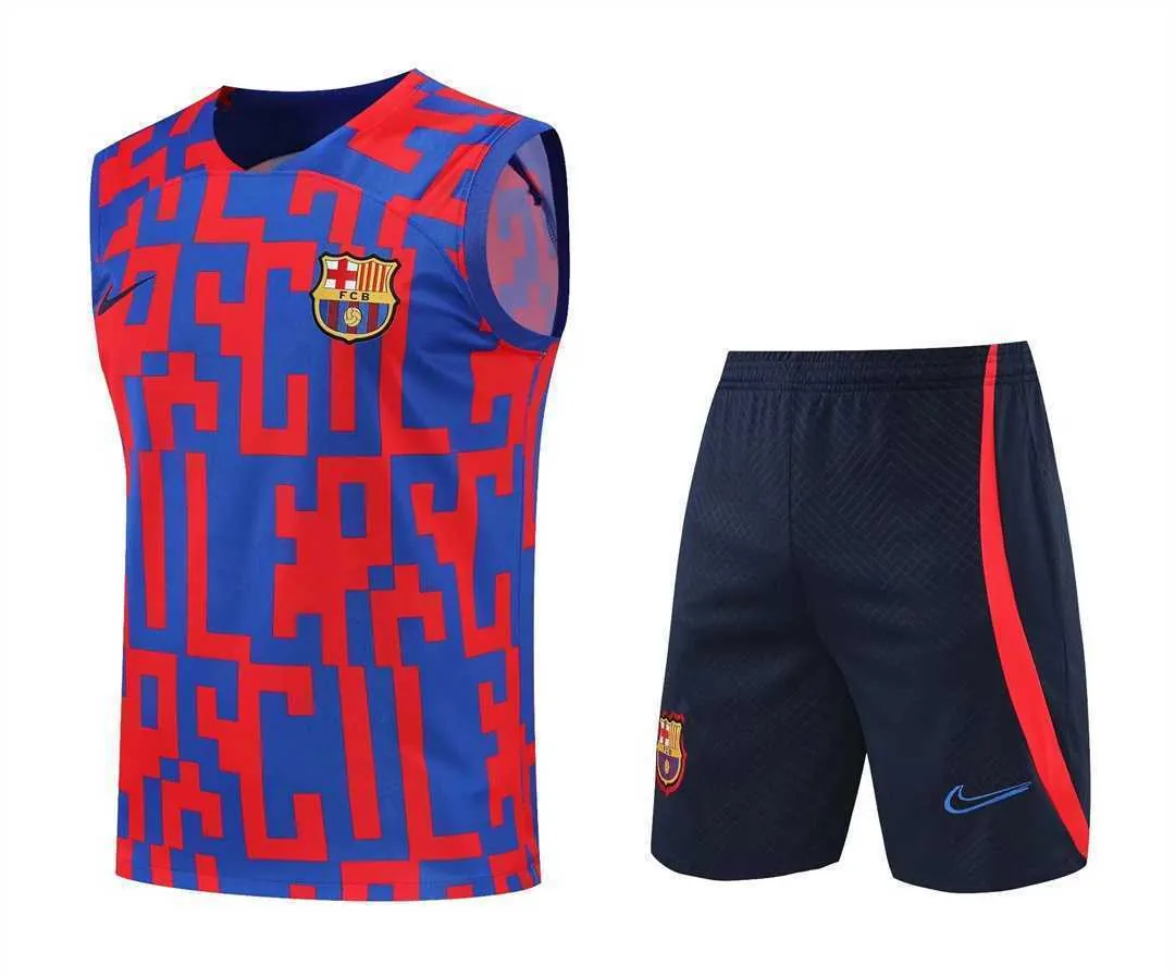 22-23 Barcelona vest training suit kit red and blue camouflage 18