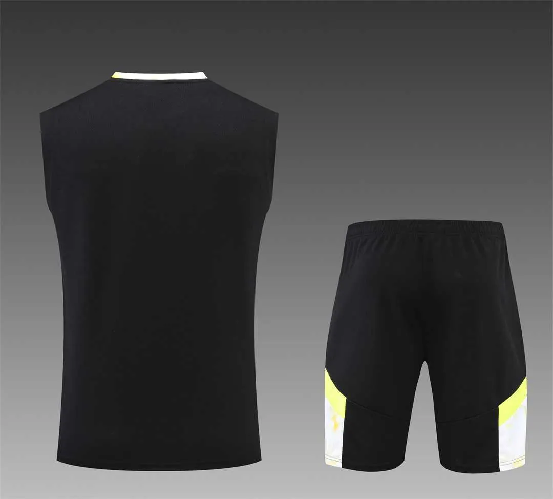 22-23 Dortmund vest training suit kit black and white 1