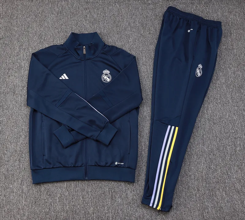 23-24 Real Madrid Training Suits Navy Long-Pull Jackets 1