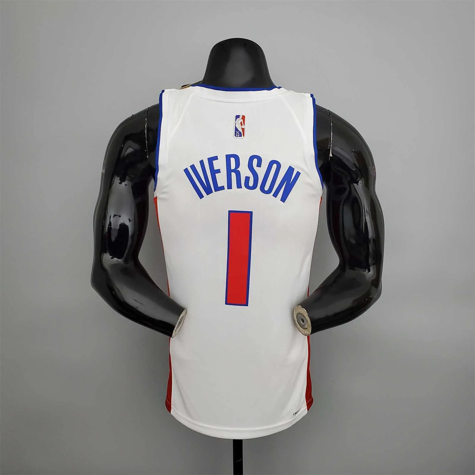 75th Anniversary Iverson #1 Pistons White 8