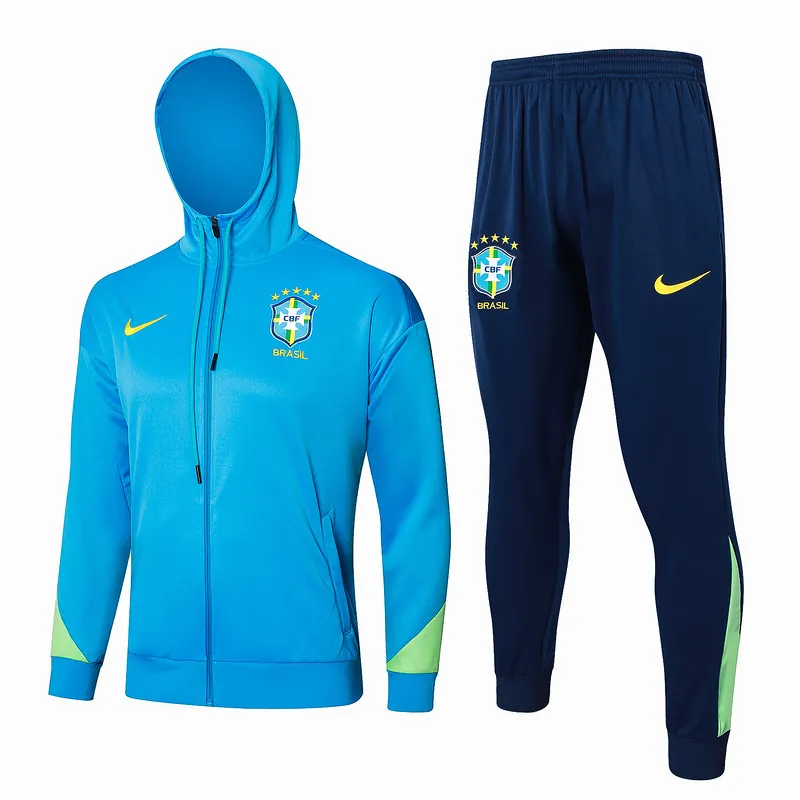 2024 Brazil Hoodie Long Sleeve Training Suit Football Shirts 3