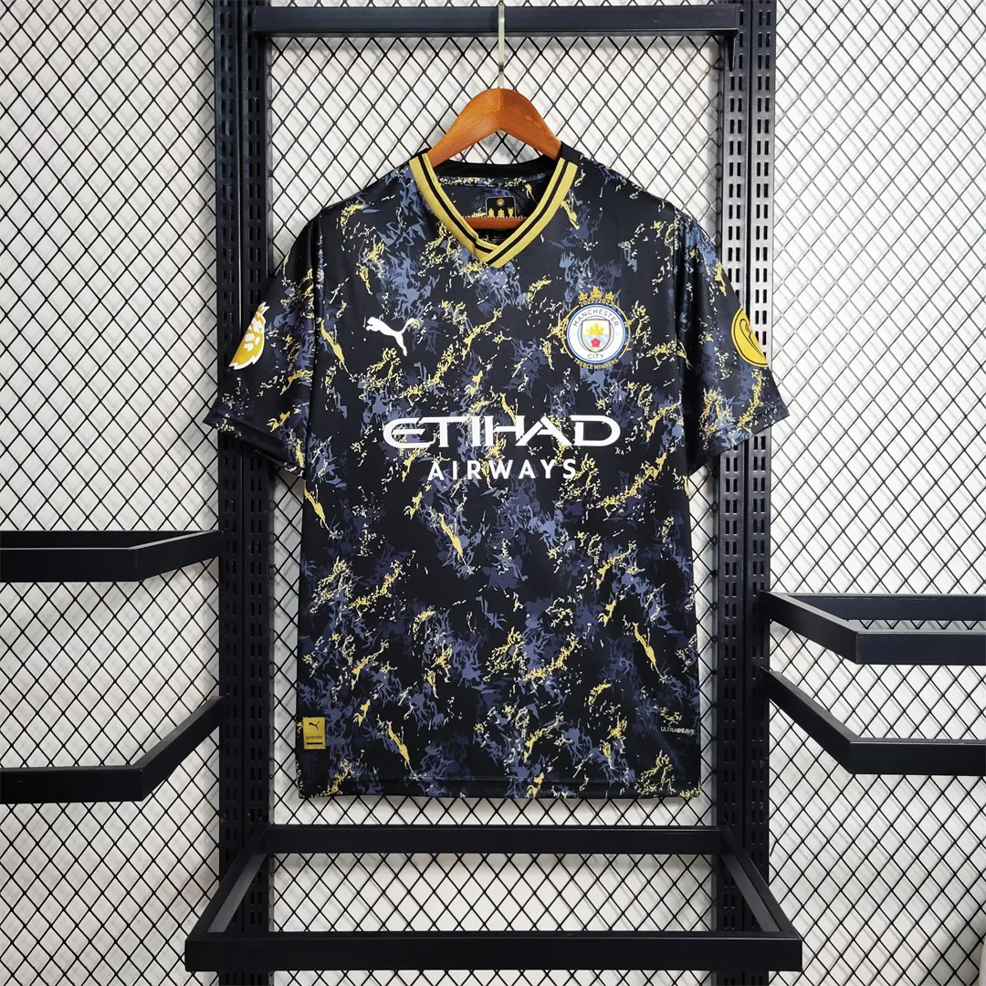 23-24 Manchester City Black Gold Special Edition Size S-XXL 11