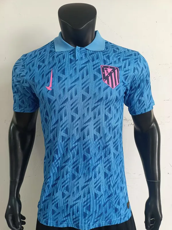 25-26 Atletico Madrid Blue Polo Kit Player Version Soccer AAAAJersey Yupoo 5