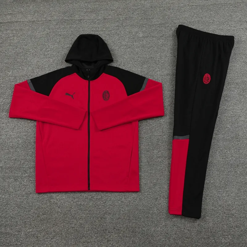 24-25 AC Milan Red Hoodies Jacket Suits Football AAAAJersey Yupoo 1