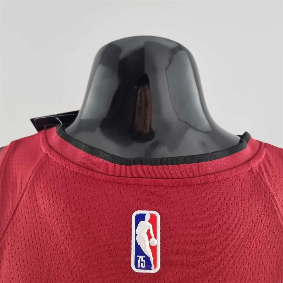 75th Anniversary Miami Heat Jordan ADEBAYO#13 Burgundy NBA Jersey 4