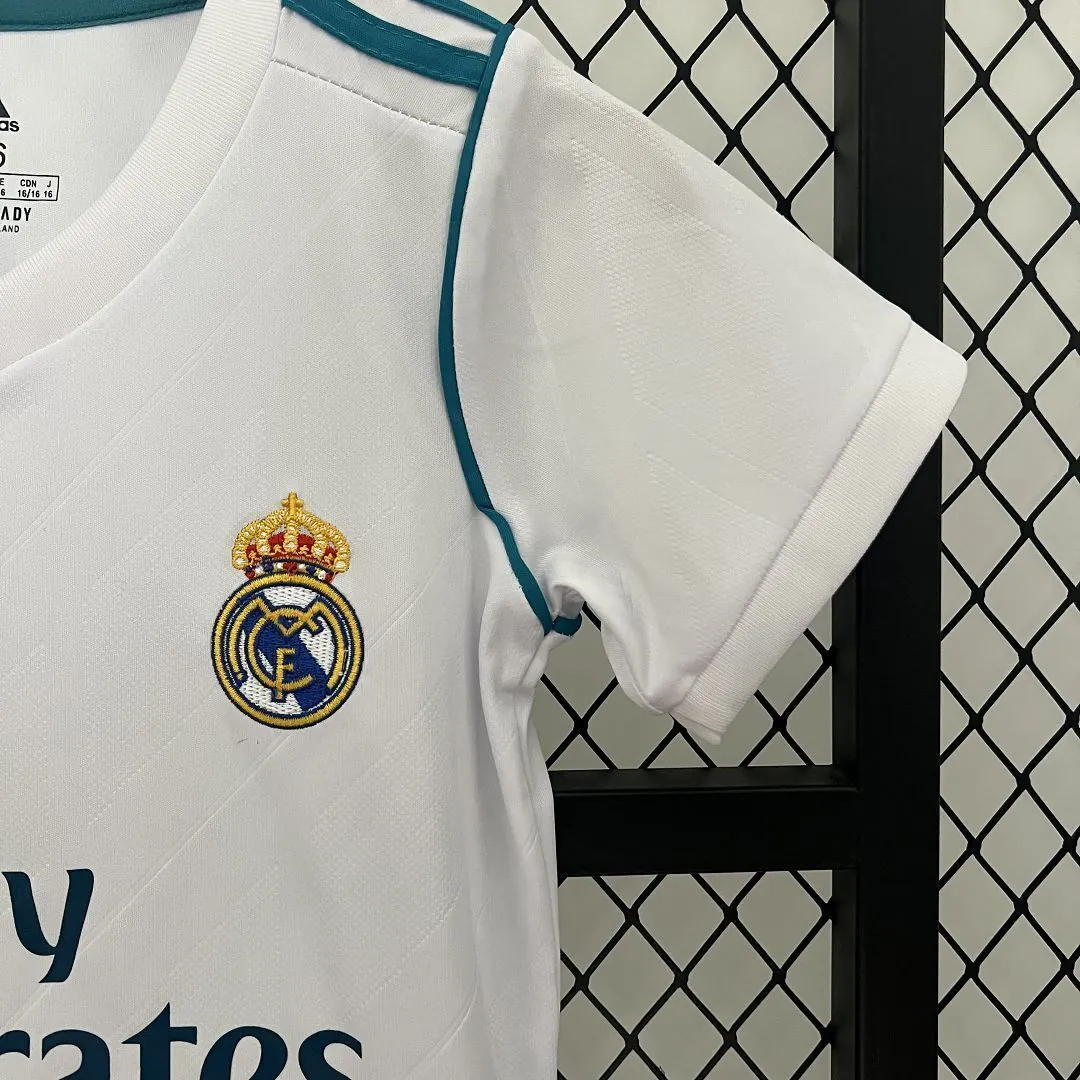 17-18 Real Madrid Home Retro Kids Kit Size-16-28 Soccer Jersey Yupoo 6