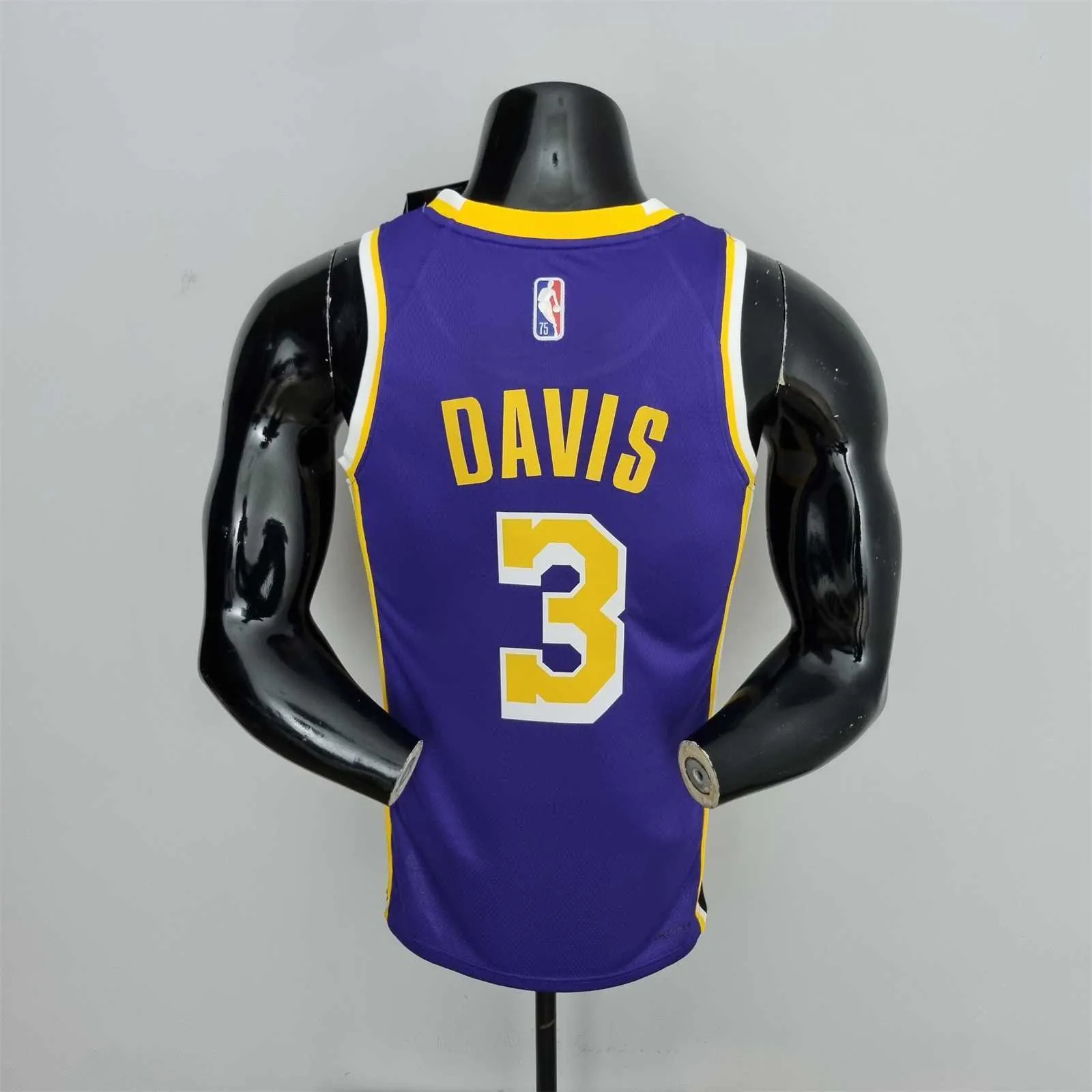 75th Anniversary Davis #3 Los Angeles Lakers Jordan Purple NBA Jersey 9