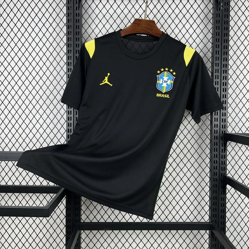 2026 Brazil Mens Pre-Match Kit Football Black T-Shirt AAAAJersey Supply Yupoo6 6
