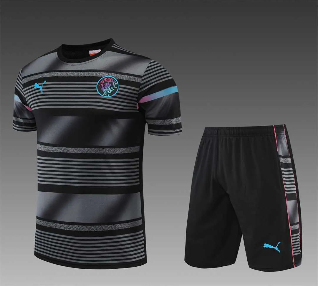 22-23 Manchester City Training Wear Short Sleeve Kit Black 19