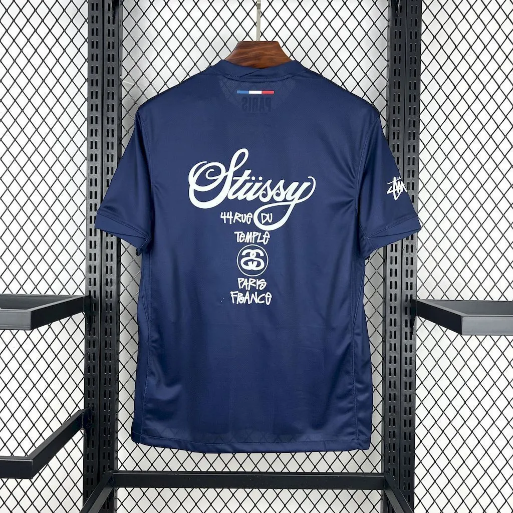 24-25 PSG x Stussy Home Kit Football T-Shirt Soccer AAAAJersey Yupoo 4