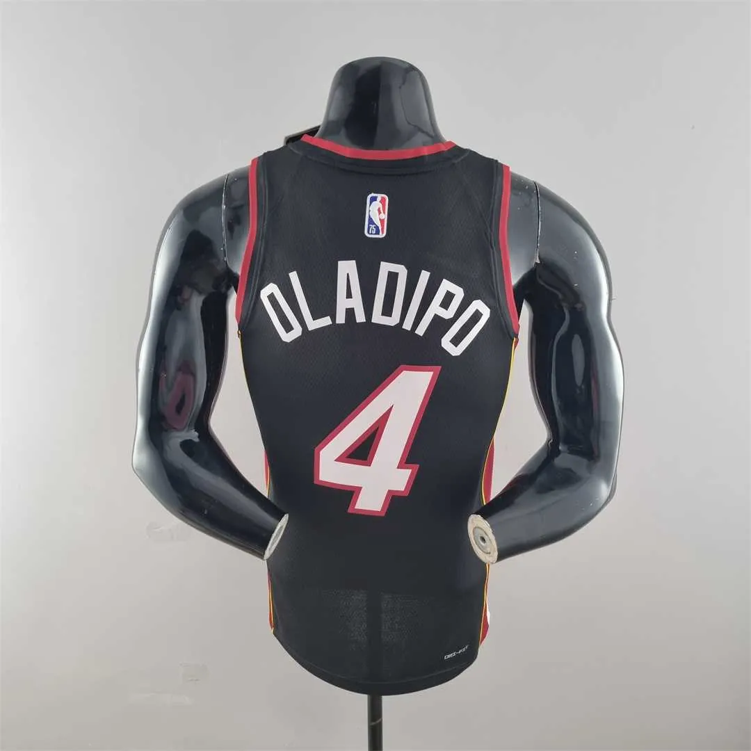 75th Anniversary Miami Heat OLADIPO#4 black NBA Jersey 5