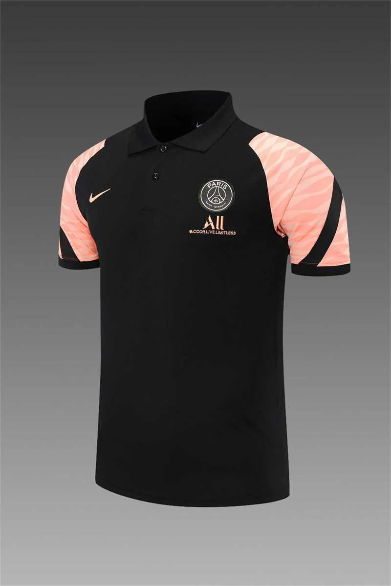 Polo PSG black pink-sleeves 12
