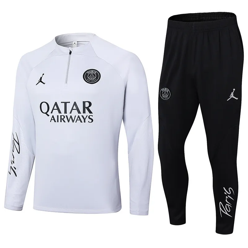 23-24 PSG Long Sleeve Tracksuit White Training Suits Football Replicas Yupoo 4