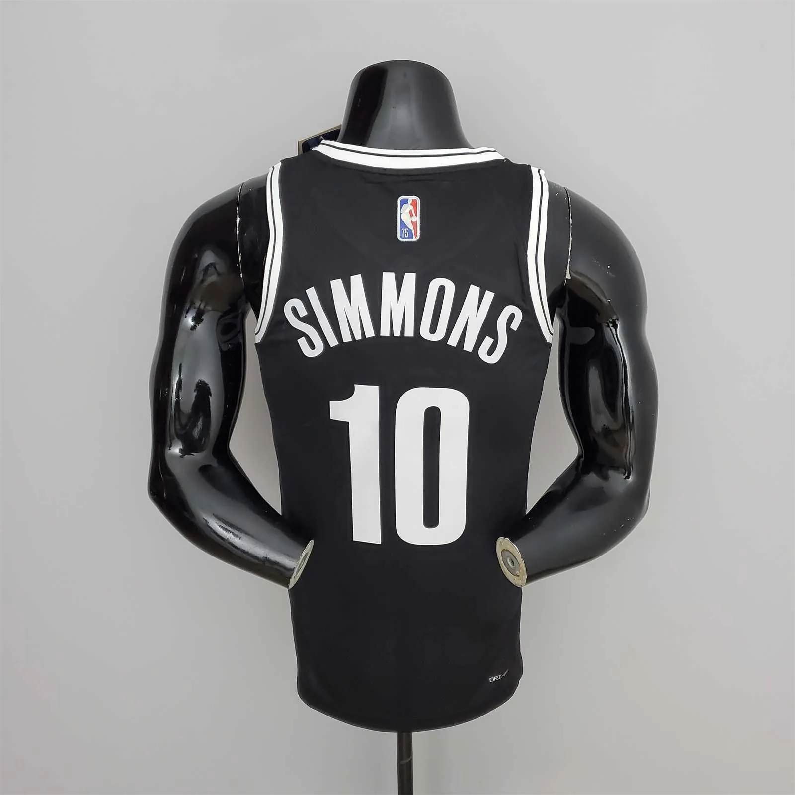 75th Anniversary Simmons #10 Nets Black NBA Jersey 5