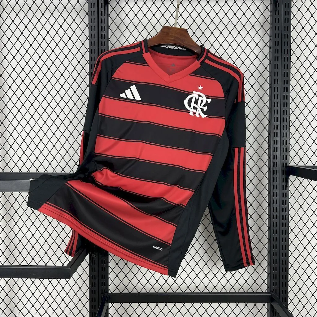 25-26 Flamengo Home Long Sleeve Kit Football Uniform AAAAJersey Dropship Yupoo 6
