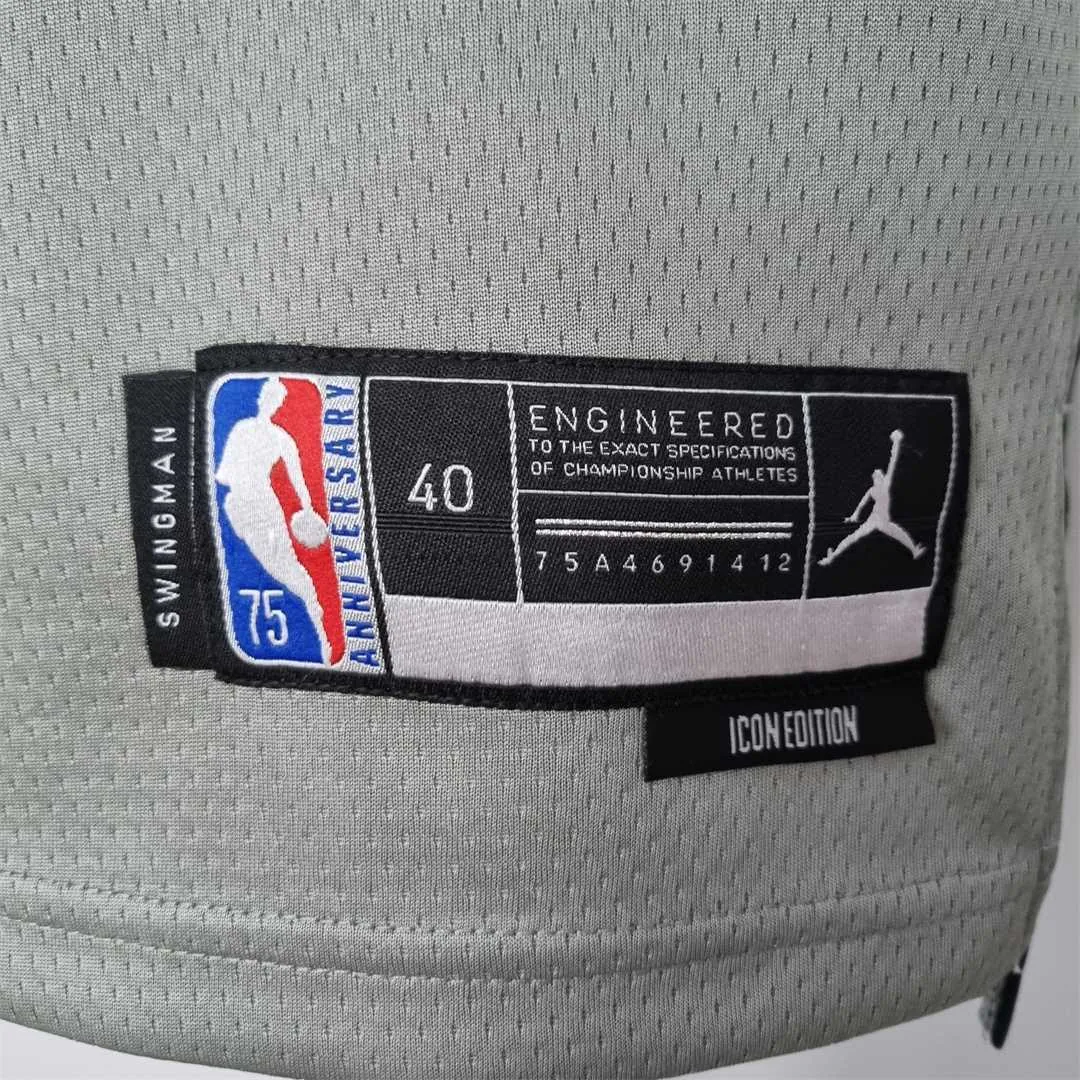 75th Anniversary Curry #30 Brooklyn Nets City Edition Gray NBA Jersey 4