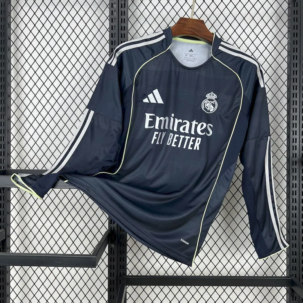 25-26 Real Madrid Away Long Sleeve Kit Football T-Shirt AAAAJersey Yupoo 6