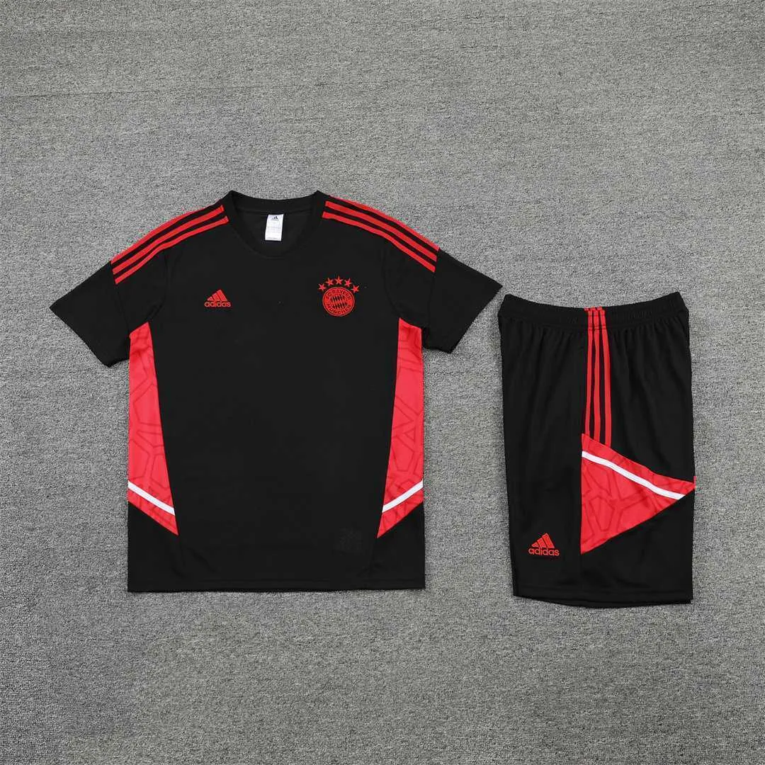 22-23 Bayern Munich Training Short Sleeve Kit Black 9