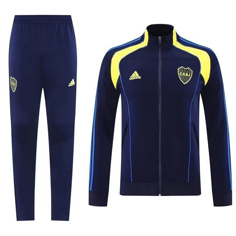 25-26 Boca Juniors Navy Football Tracksuits Long Jacket Suits 3