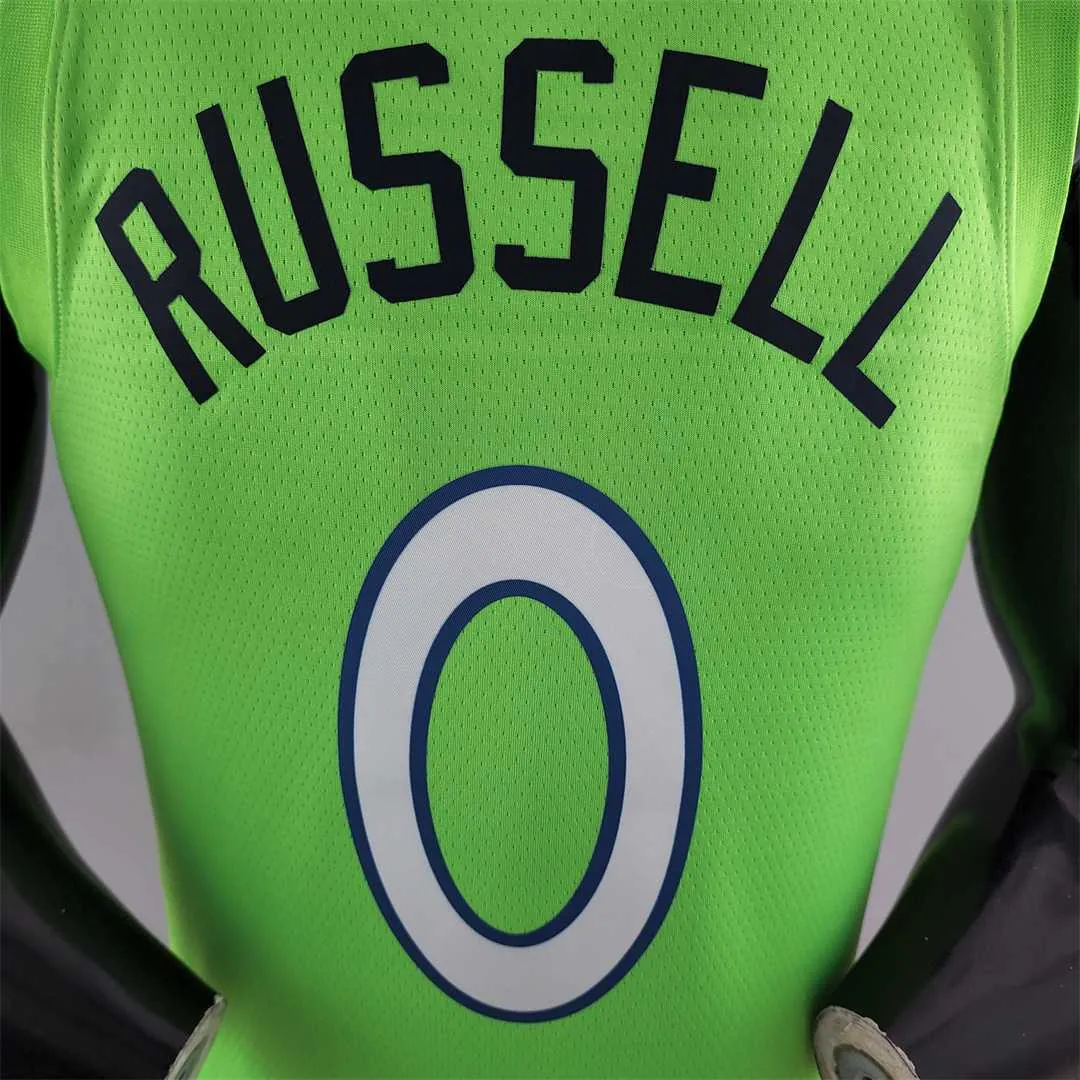 Minnesota Timberwolves RUSSELL#0 Air Jordan NBA Jersey Blue 4