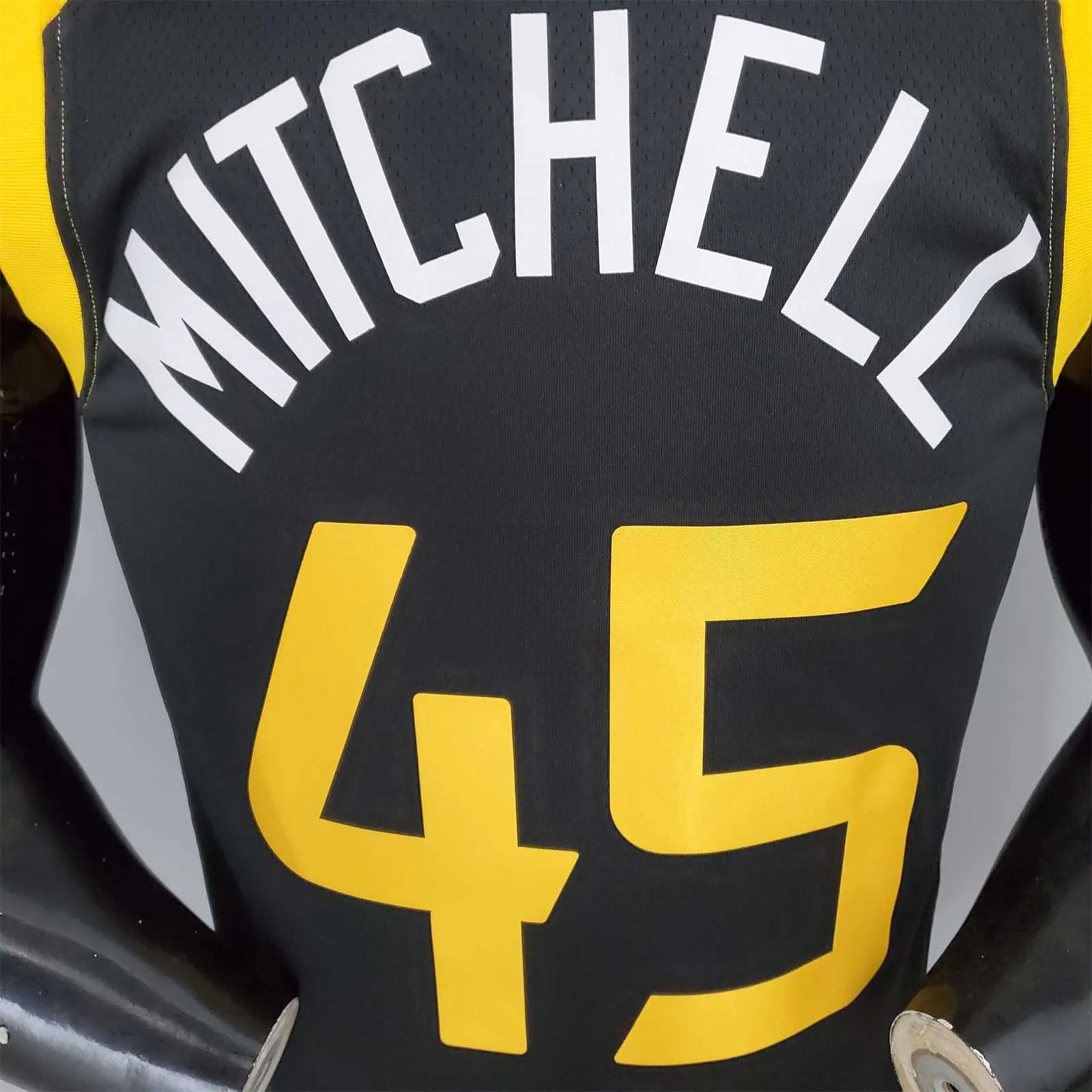 2021 MITHCHLL#45 Jazz City Edition Jersey Black Red 2