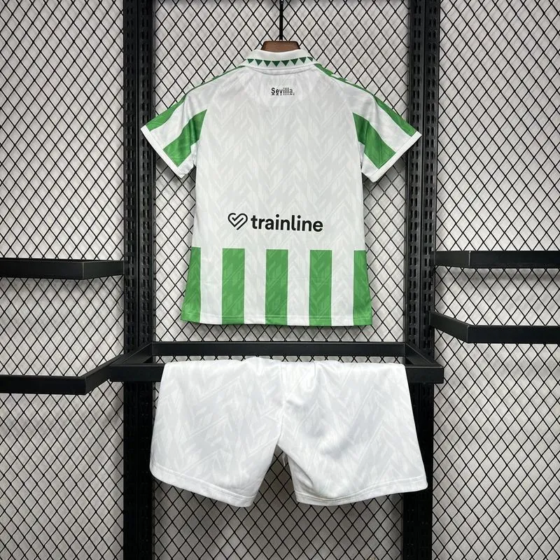 24-25 Real Betis Home Kid Kits Youth Apparels Football AAAAJersey Yupoo 1