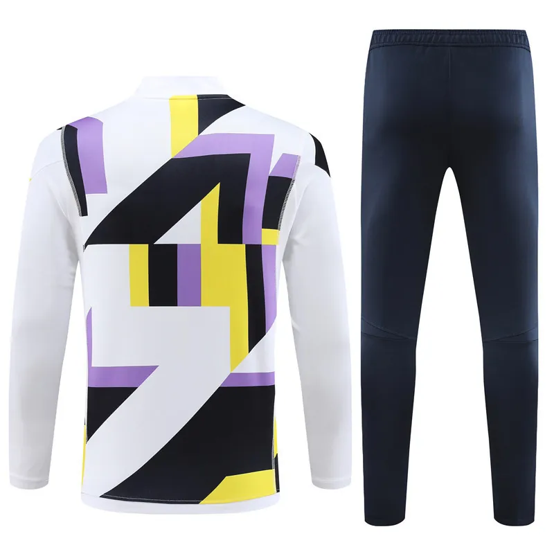 23-24 Real Madrid White&Black Long Sleeve Training Suit Cheap Jerseys Yupoo 3