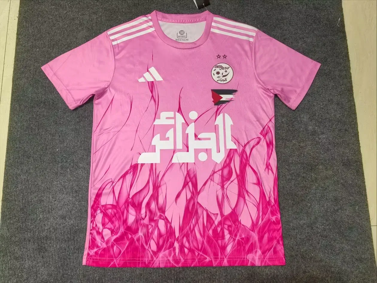 2025 Algeria Special Edition Kit été Pink T-Shirt Football Uniform AAAAJersey Dropship Yupoo 3