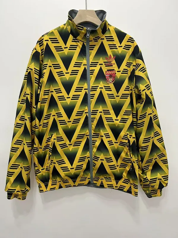 1991 Arsenal Retro Trench Coat Reversible Windbreaker Double-Sides Jacket 8