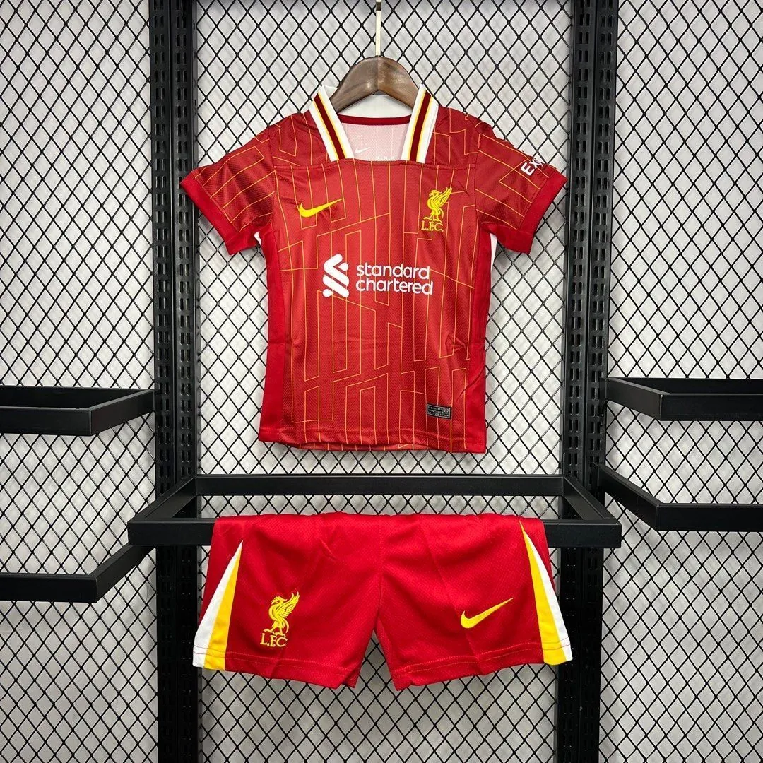 24-25 Liverpool Home Kid Kits Youth Apparels Football AAAAJersey Yupoo 16-28 3