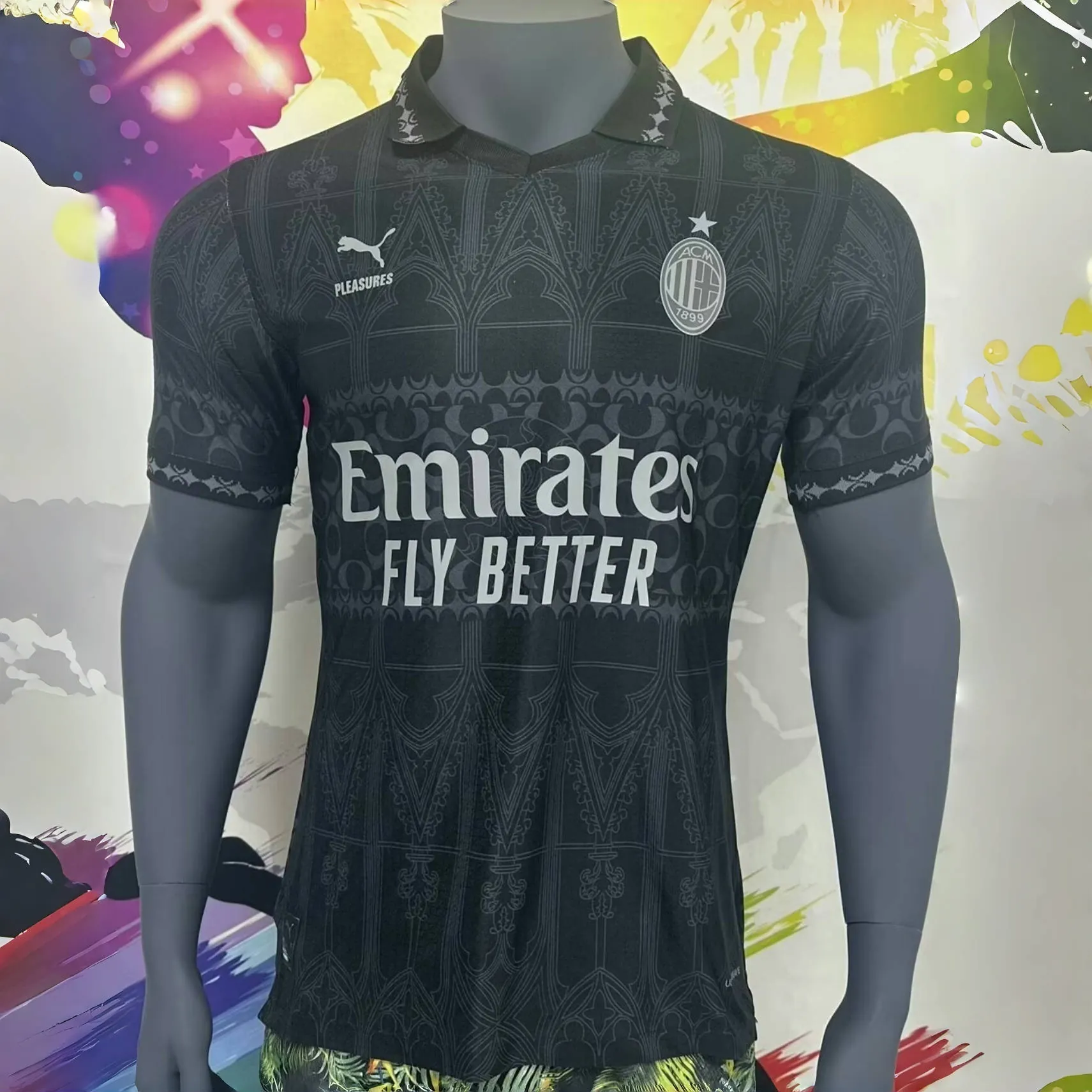 23-24 AC Milan Fourth Kit Black Player Version Shirts Football AAAAJerseys Yupoo 6