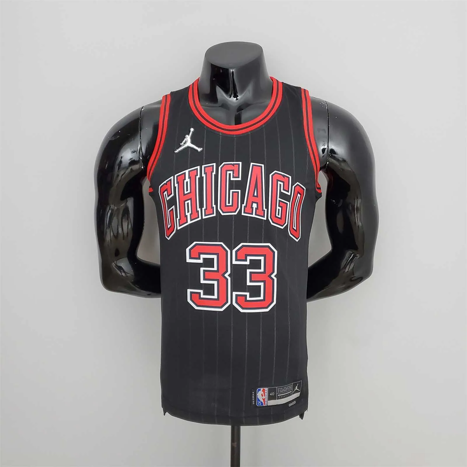 75th Anniversary Pippen#33 Bulls Flyers Black NBA Jersey 9