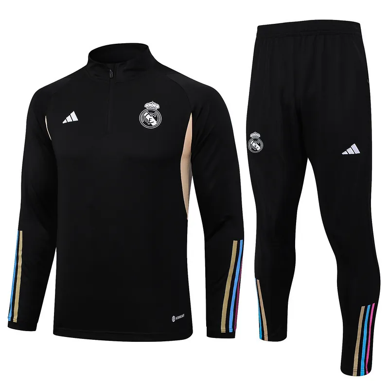 23-24 Real Madrid Long Sleeve Kits Black Training Suits Football Jerseys Yupoo 3