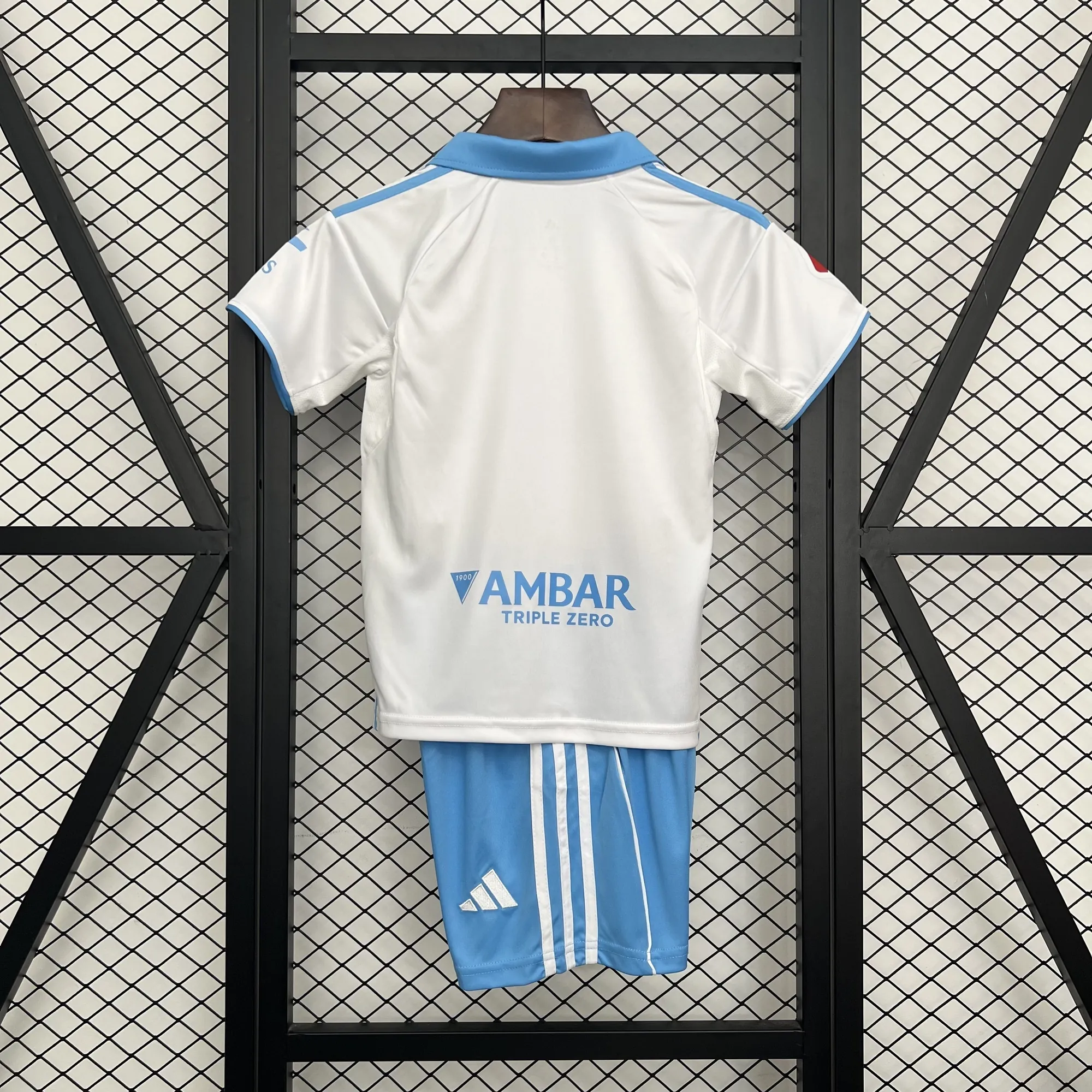 25-26 Real Zaragoza Home Kid Kits Youth Apparels Football AAAAJersey Dropship Yupoo 7