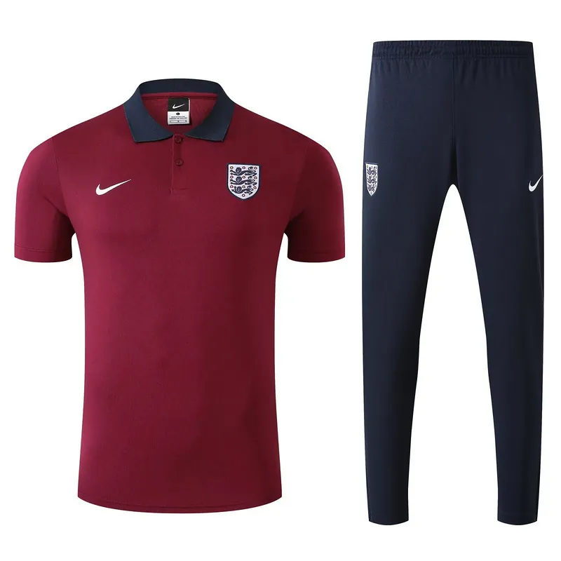 25-26 England Red POLO Training Kits Football Tracksuits 3