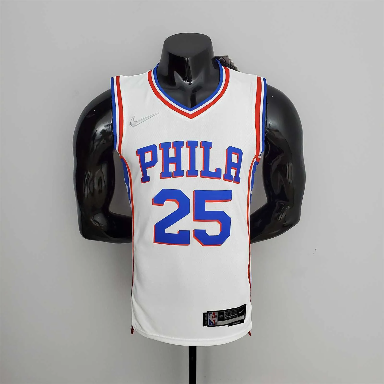 75th Anniversary Philadelphia 76ers SIMMONS#25 White NBA Jersey 10