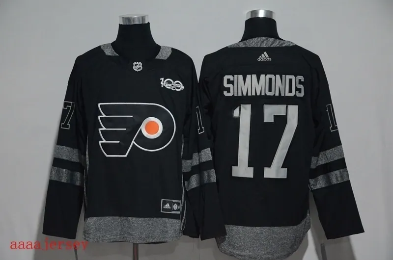 Philadelphia Flyers 100 anniversary Ice Hockey jersey M-3XL 费城飞人队100周年纪念版冰球服 4