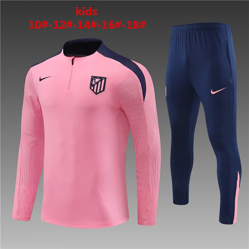 24-25 Atletico Madrid Player Kids Long Sleeve Training Suit Football Shirts 1