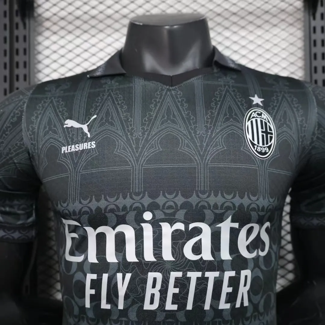 23-24 AC Milan Fourth Kit Black Player Version Shirts Football AAAAJerseys Yupoo 8