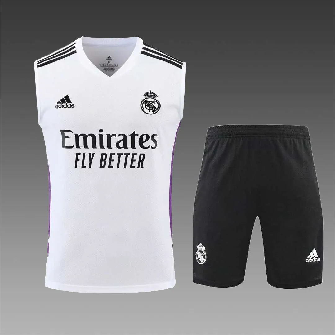 22-23 Real Madrid vest training suit kit White 16