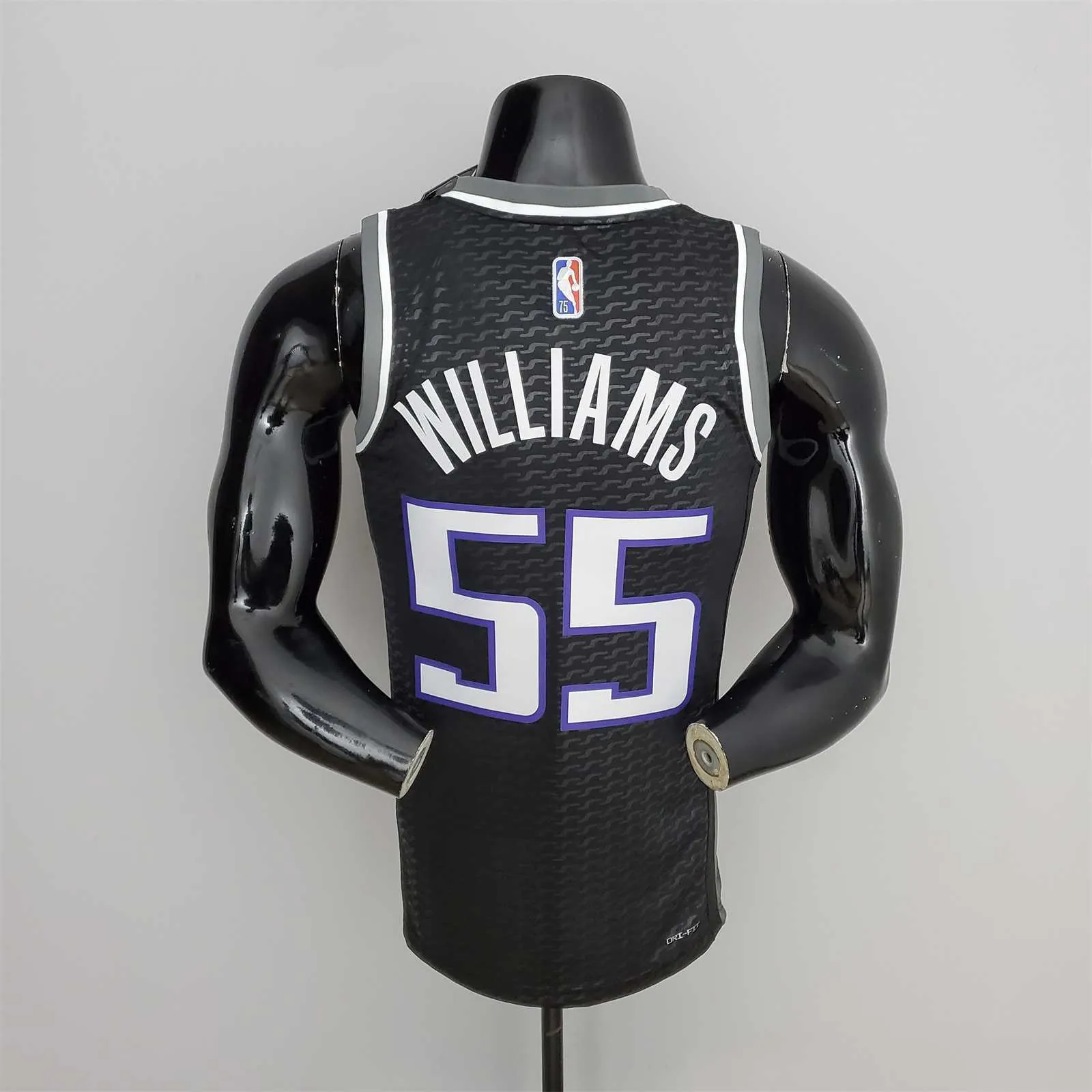 75th Anniversary Williams#55 Jordan Kings Black NBA Jersey 7