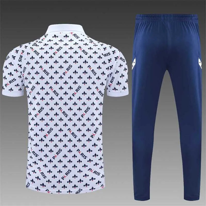 Polo Jordan PSG white sapphire blue print 10