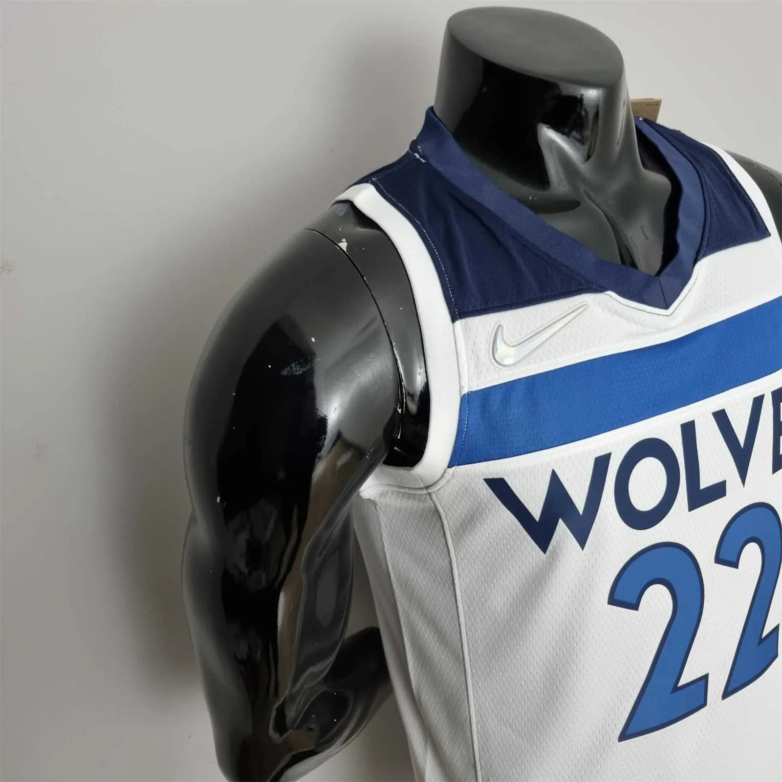 75th Anniversary Minnesota Timberwolves Wiggins #22 Royal White NBA Jersey 2