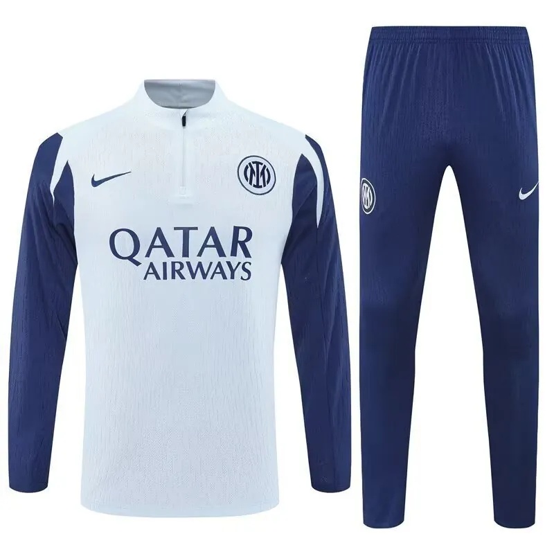 25-26 Inter Milan Grey Training Kits Long Football Tracksuits 3