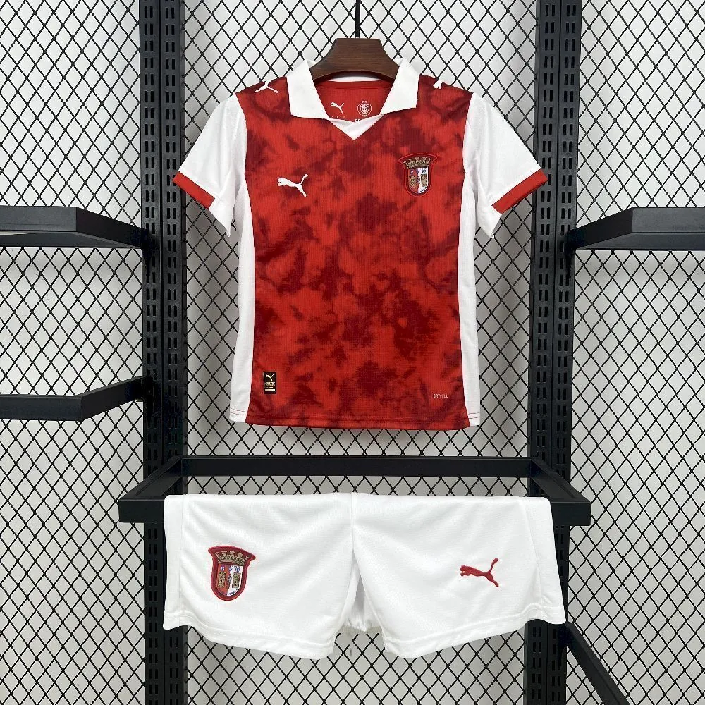 25-26 Braga Home Kid Kits Youth Apparels Football AAAAJersey Supply Yupoo 8