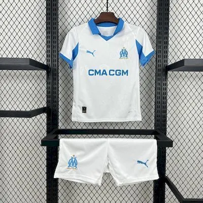 25-26 Olympique Marseille Home Kid Kits Youth Apparels Sino AAAAJersey Supply Yupoo 15